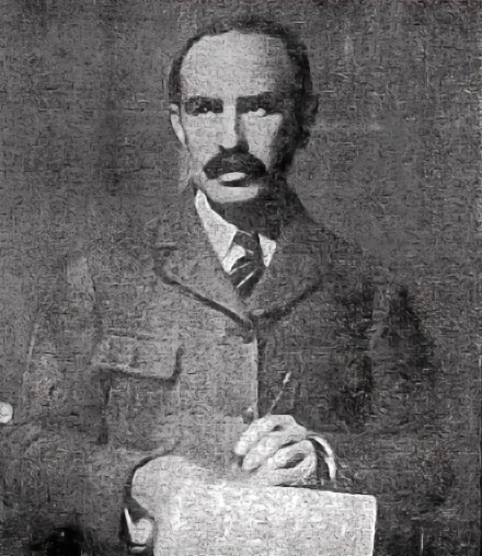 Black and white portrait photograph of George Soper, sanitary engineer, circa 1907