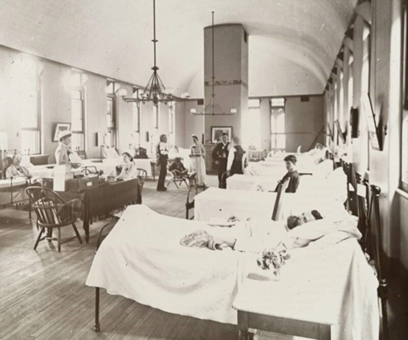 Photograph of Riverside Hospital on North Brother Island